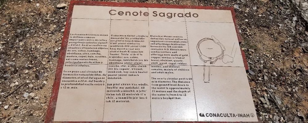 writings on the sacred cenote at Chichen Itza