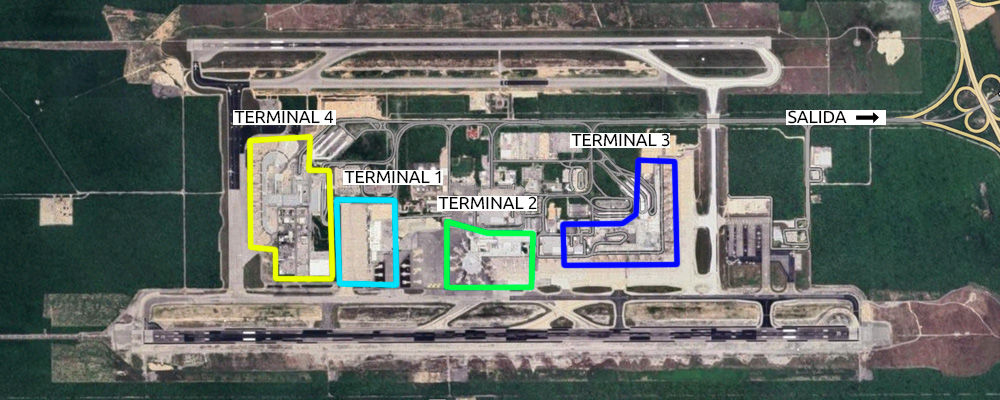 Informacion sobre las terminales del Aeropuerto de Cancún