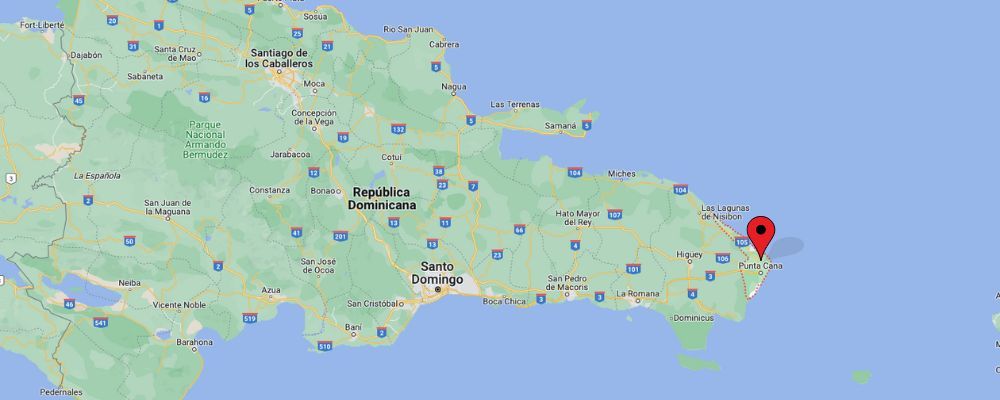 ubicacion de punta cana en mapa