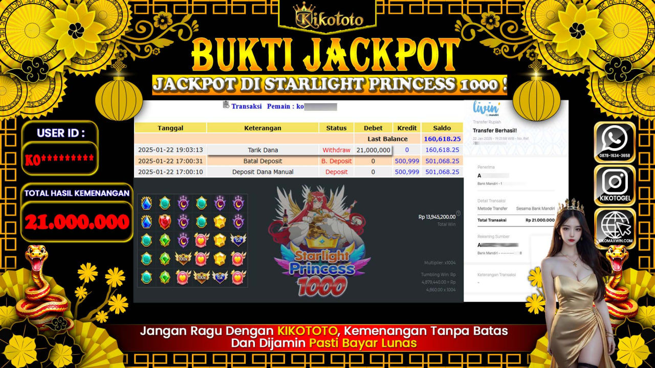 MENANG BESAR DI SLOT ONLINE STARLIGHT PRINCES SEBESAR 10000 Rp 21,000,000 LANGSUNG DI BAYAR KIKOTOTO SECEPAT KILAT !!!!