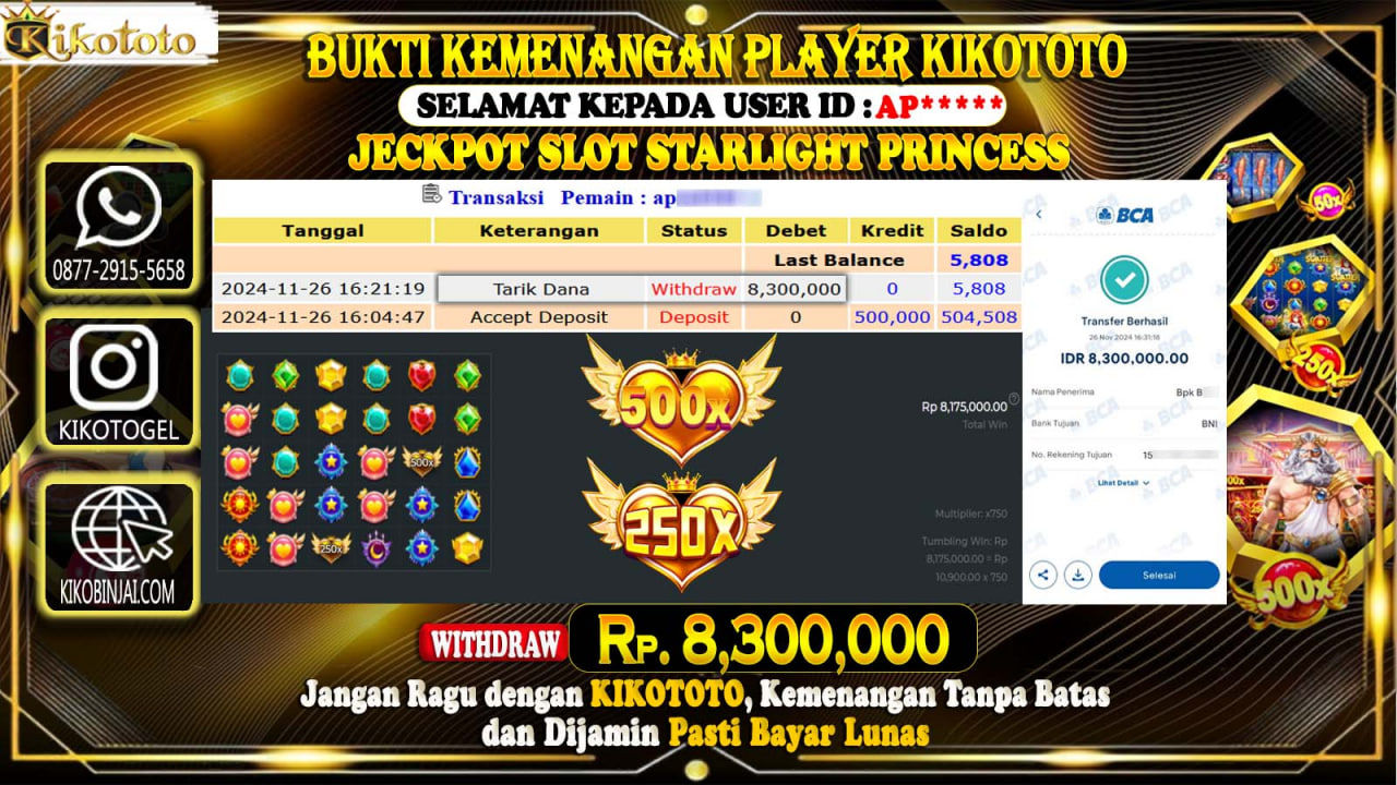 MENANG BESAR DI SLOT ONLINE STARLIGHT PRINCES SEBESAR Rp 8,300,000 LANGSUNG DI BAYAR KIKOTOTO SECEPAT KILAT !!!!