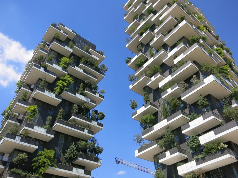 Residential towers in Milan, Italy, use filtered gray water from the building itself to irrigate trees, an example of innovative water use. Stanford's Water in the West program has developed financing frameworks that could be used to encourage such uses.