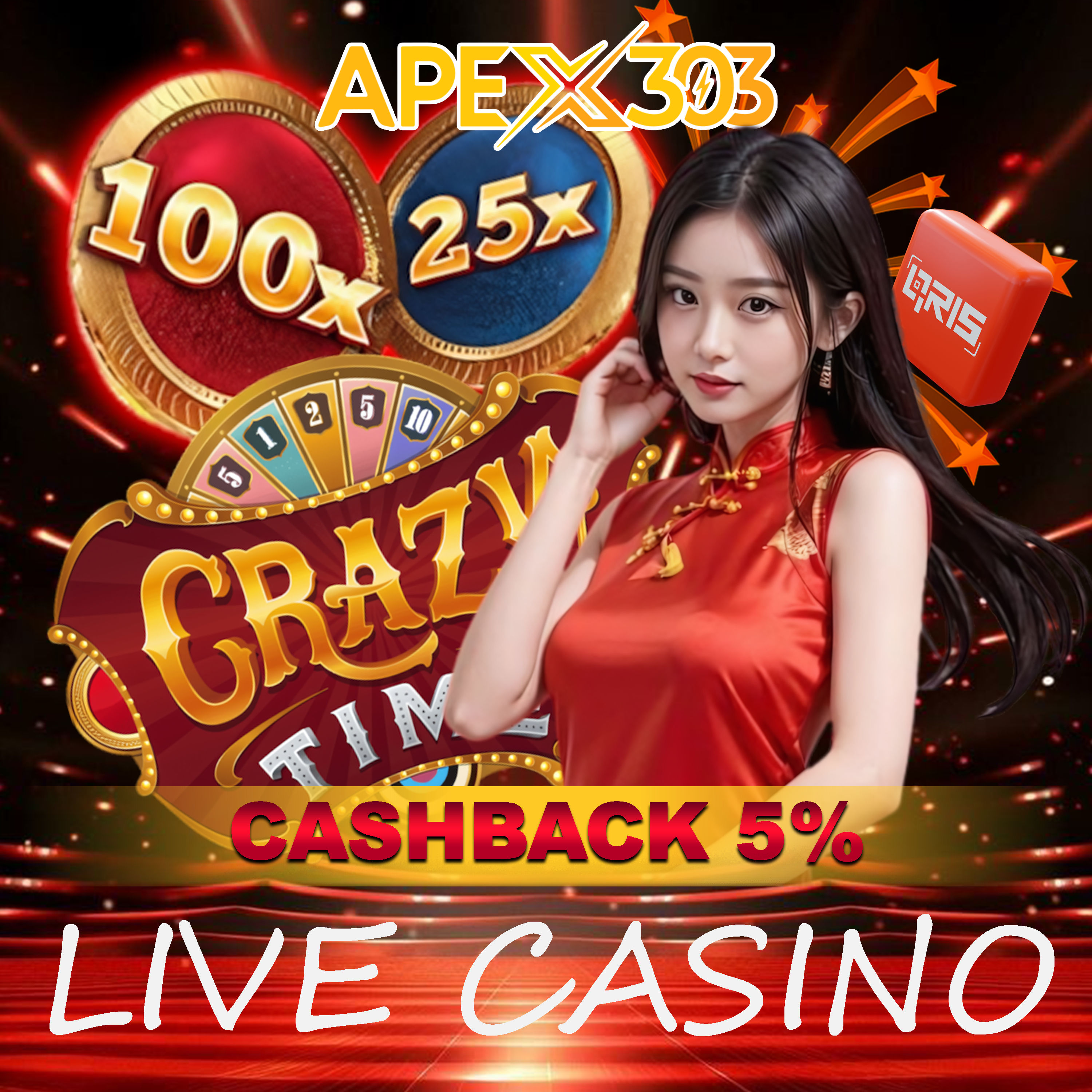 APEX303 : Daftar Situs Judi Agen Terlengkap Live Casino Crazy Time Evolution Gaming