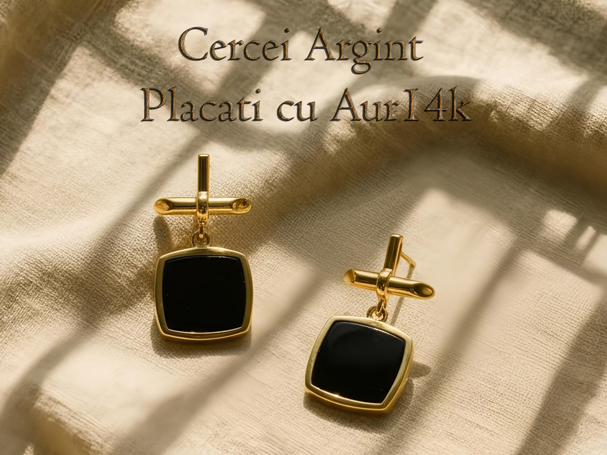 Cercei placați cu aur