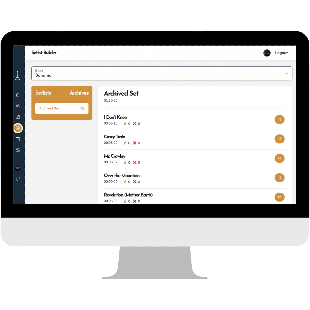 Archiving setlists on Bandinq