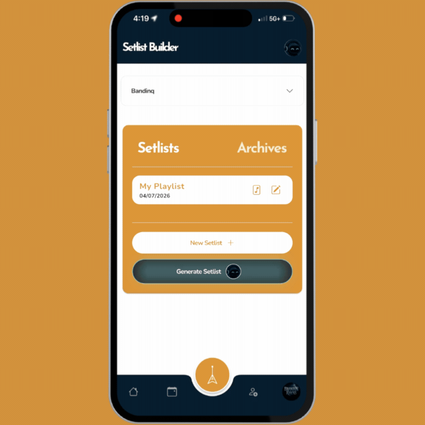 View your setlist in a stage optimized format