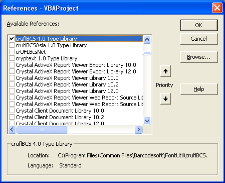 Data Matrix add reference