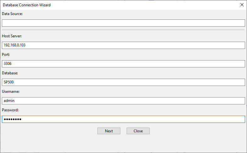 BarTag Express data source DSN-less string