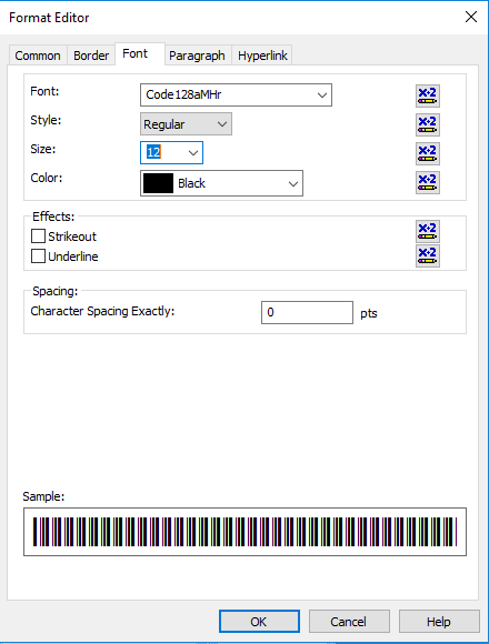 code128 barcode font crystal reports