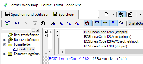 code128 barcode Kristallbericht UFL