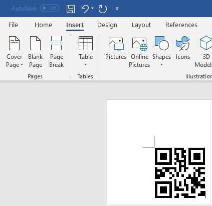 QRCode barcode in office 365 Word