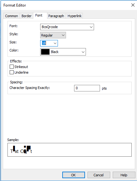 QRCode barcode font crystal reports