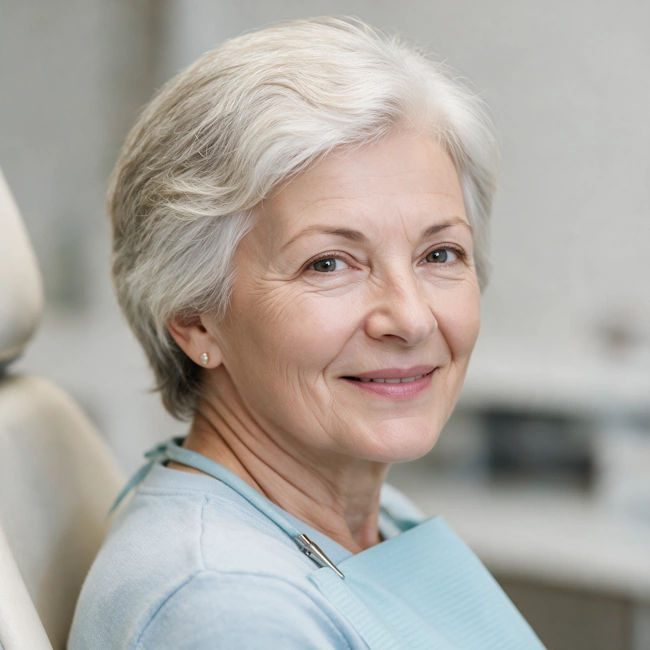 young woman in dental chair