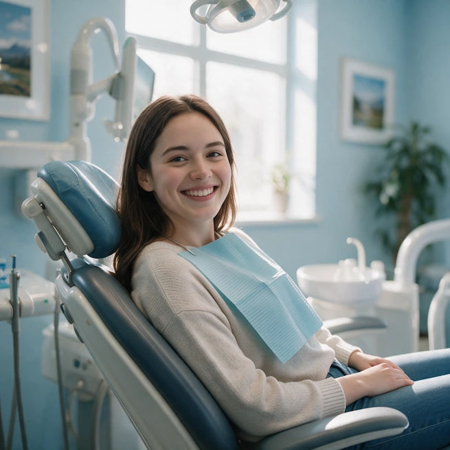Man sitting in dental chair