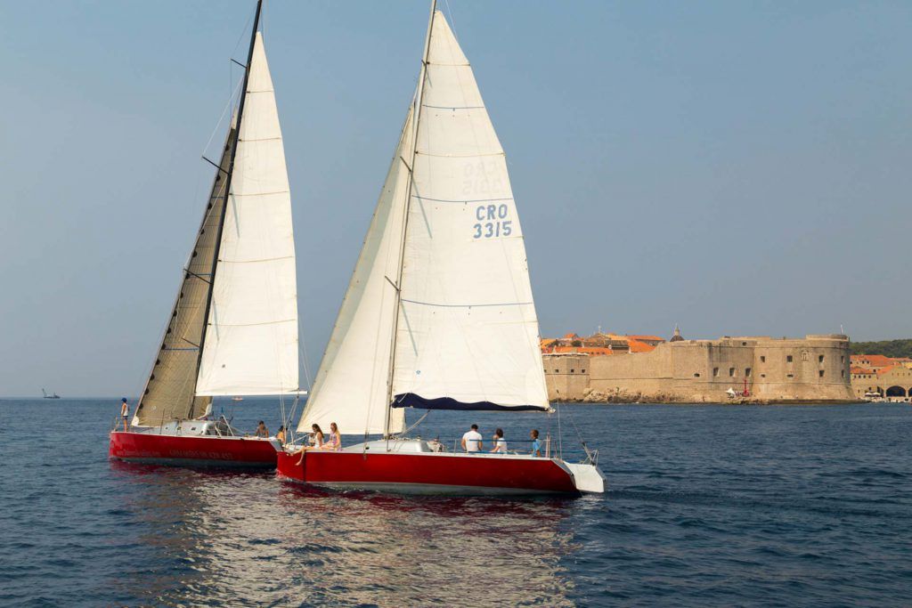 Sailboats in front of the old town Full day Dubrovnik Sailing tour