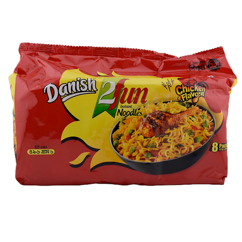 Danish 2Fun Instant Noodles Chicken Flavour 8 Pcs pack