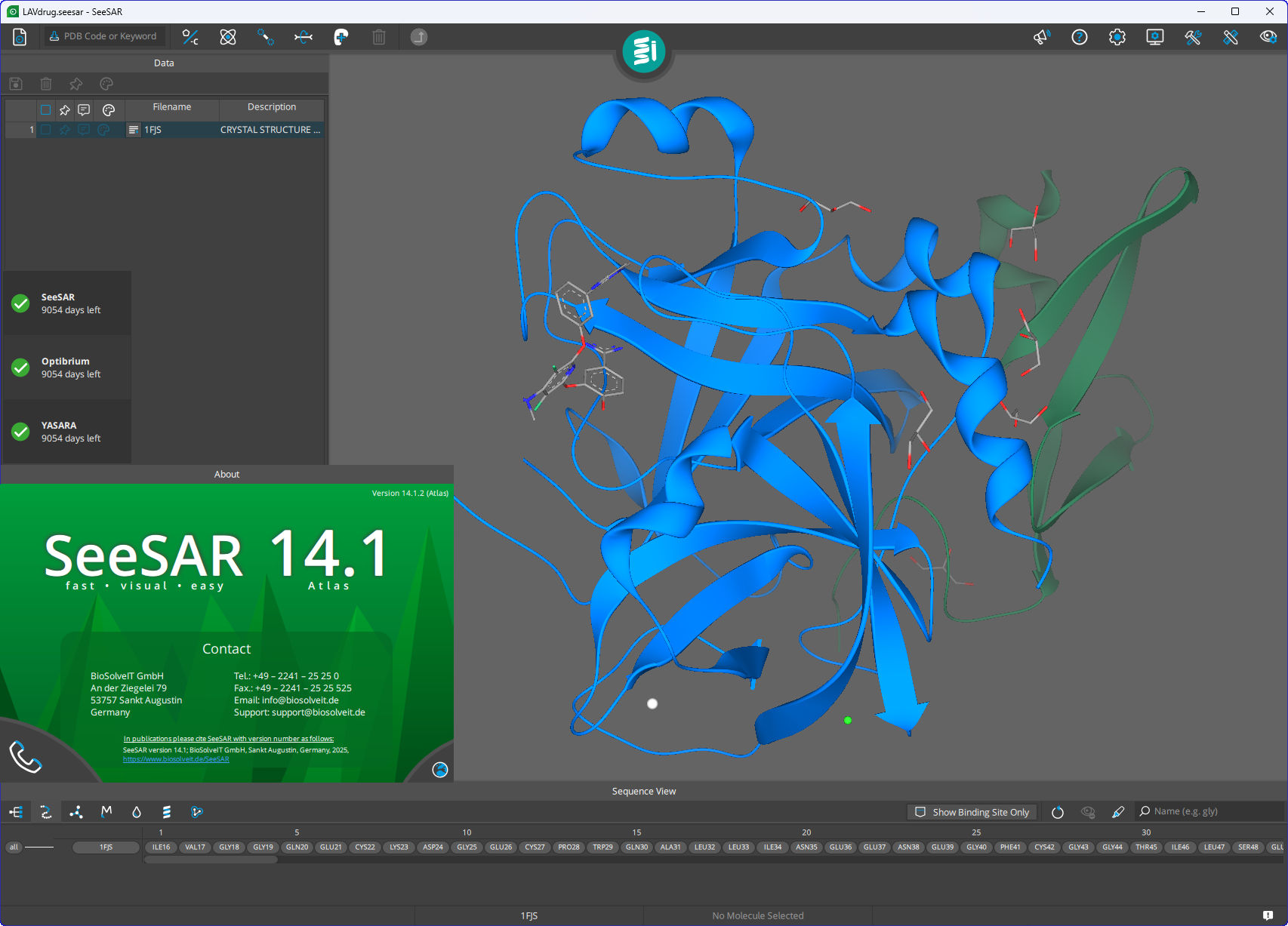 Working with BioSolvetIT SeeSAR 14.1 full license