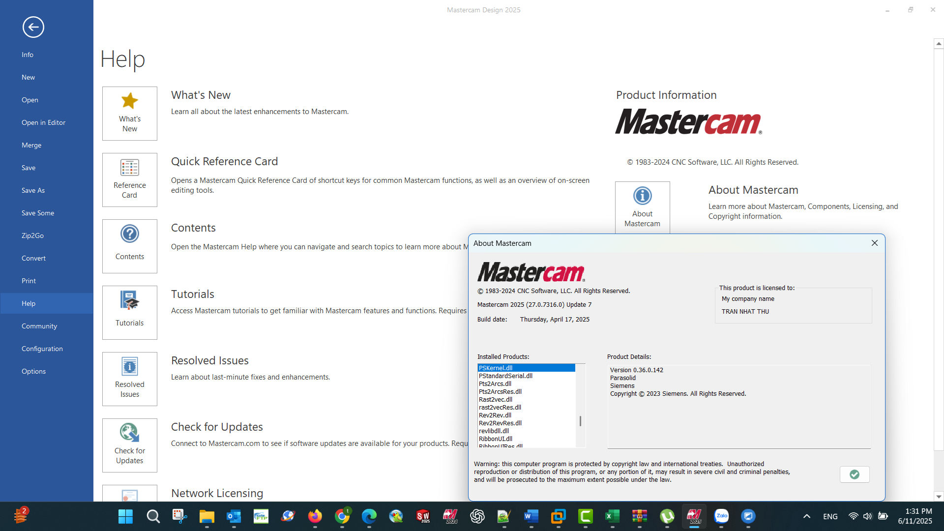 Working with Mastercam 2025 Update 7 v27.0.7316.0 full activated