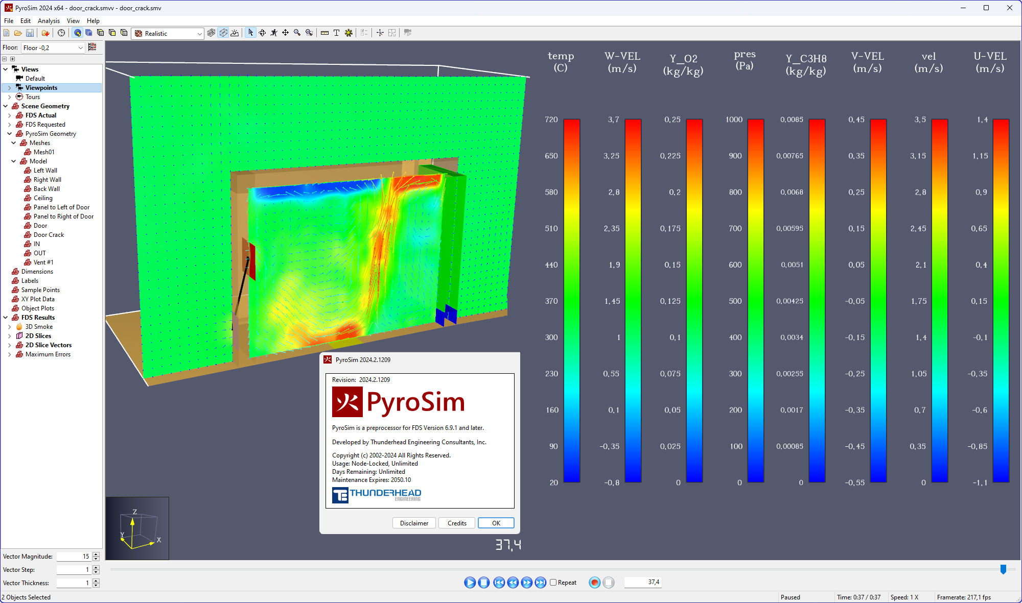 Working with Thunderhead PyroSim 2024.2 build 1209