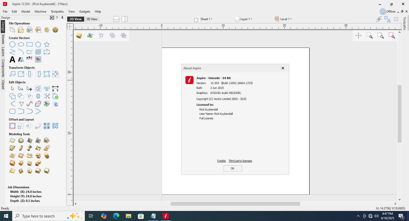 Working with Vectric Aspire 12.503 x64 full