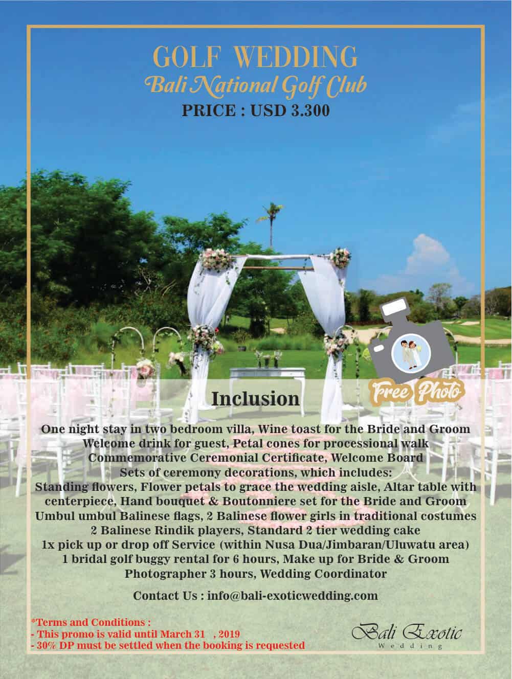 Bali National Golf Wedding Package