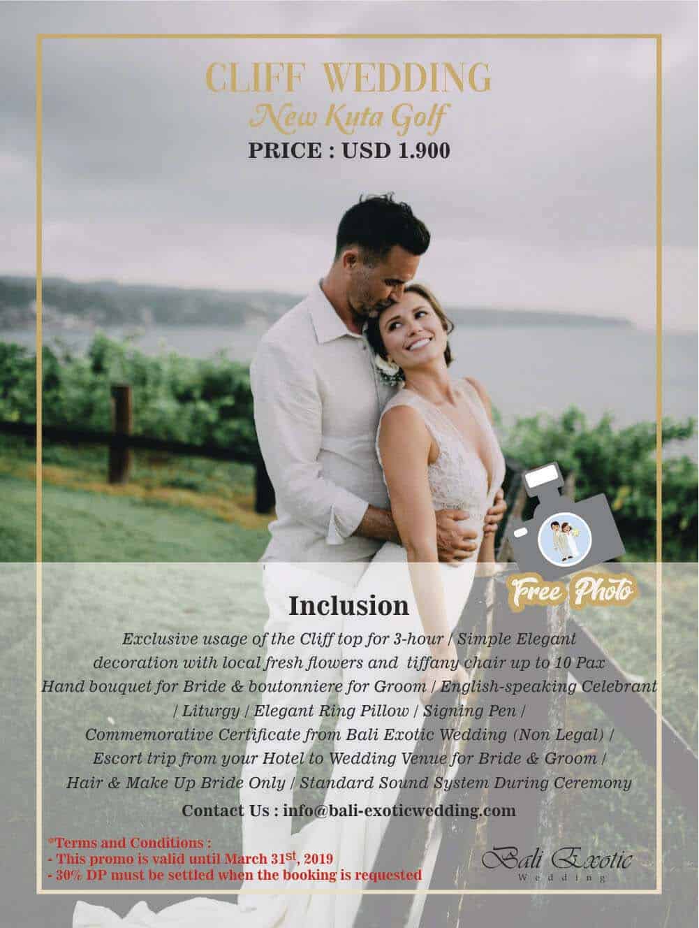 new kuta golf wedding package