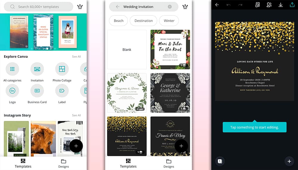 Digital Invitation Maker APP - Canva