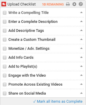 uploadchecklist tubebuddy uploadchecklist tubebuddy
