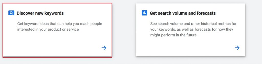 google keyword planner discover new keywords