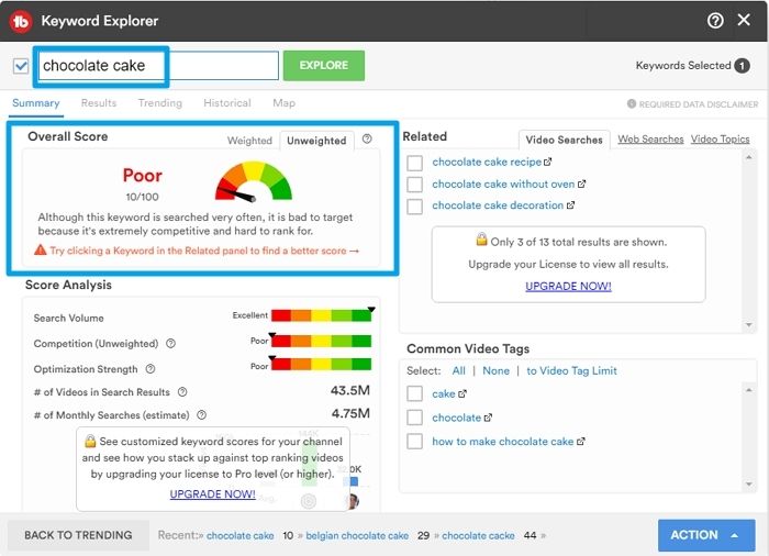 how to use tubebuddy keyword explorer first step