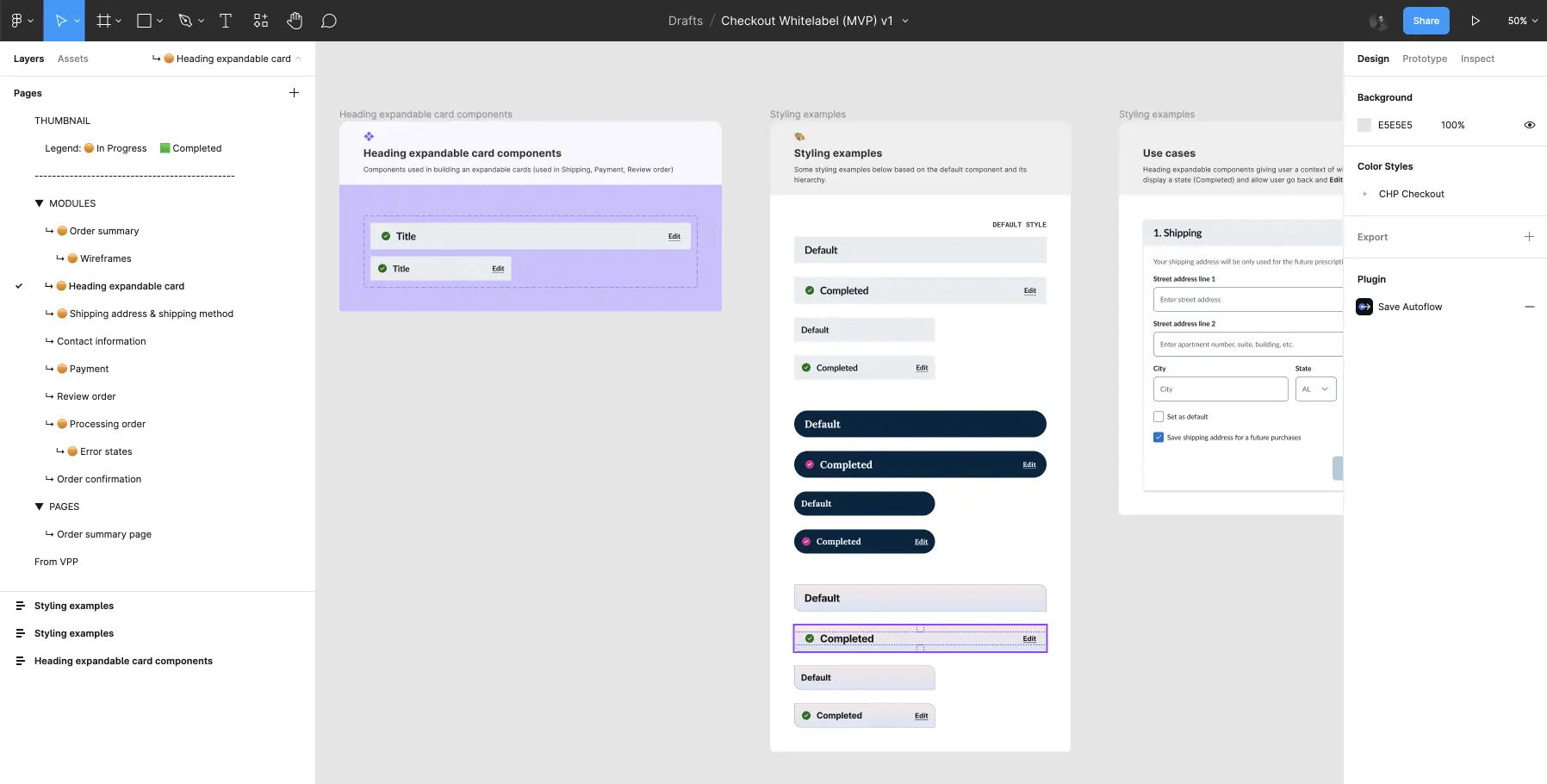 A sneak peak of how I've organised the Figma document