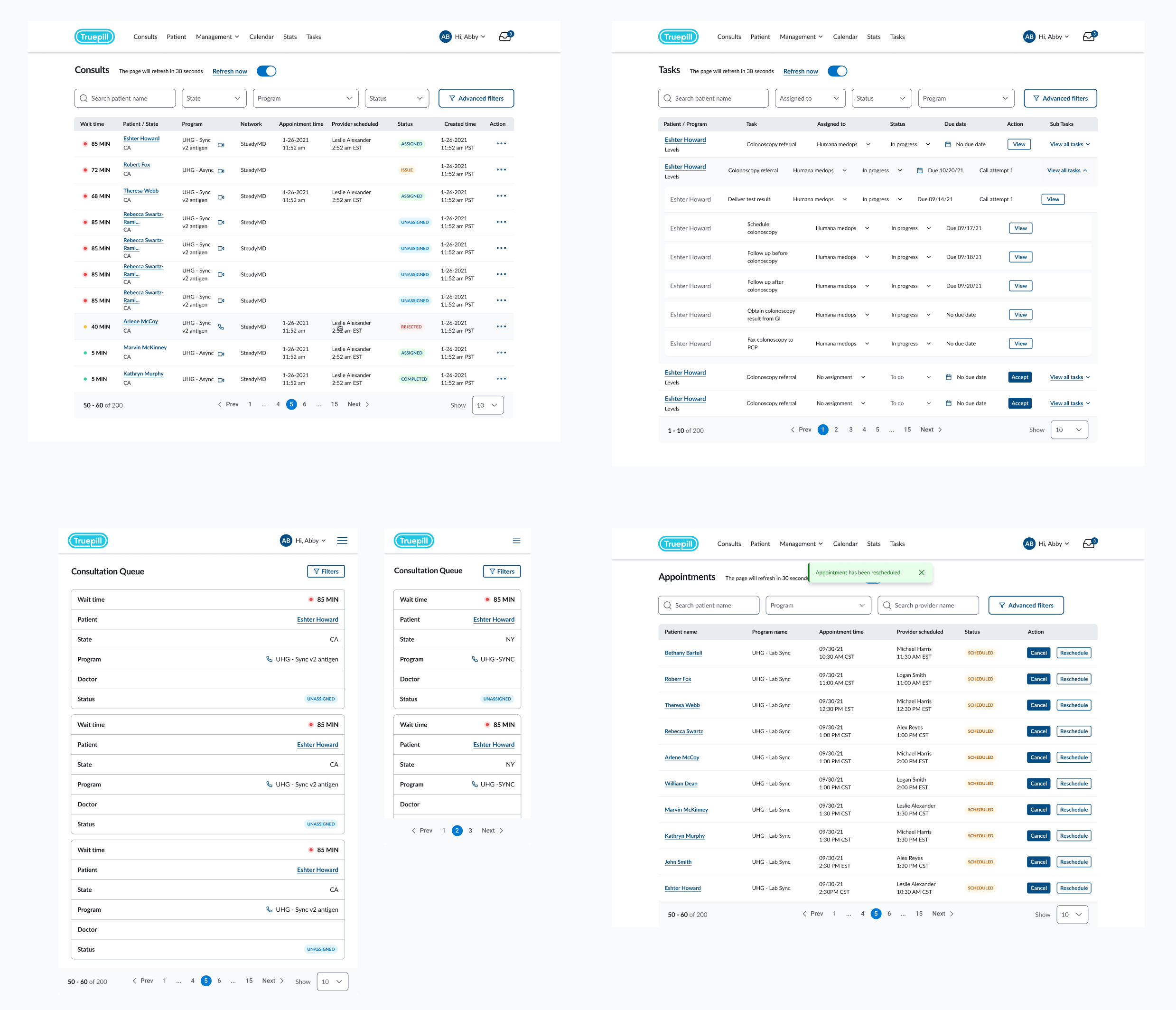 Examples of new tables