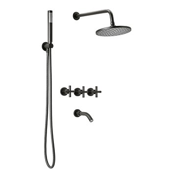 Línea Black Velvet - Ducha Bicomando con Duchador de Mano