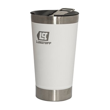 VASO CERVECERO CON TAPA 530 ML • BLANCO