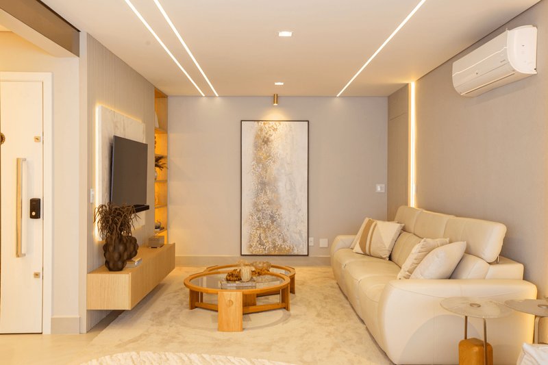 Apê de 150 m² ganha atmosfera clean e aconchegante para novo momento de vida