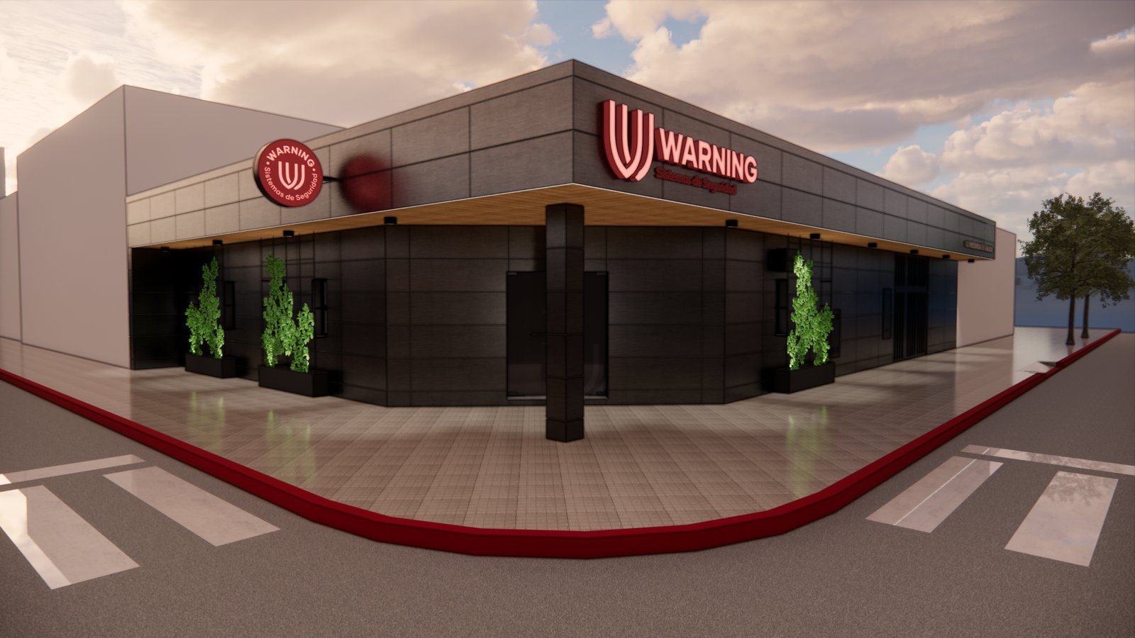 fachada comercial moderna u.j warning — projeto FACHADA WARNING, por Todo con A, em Córdoba