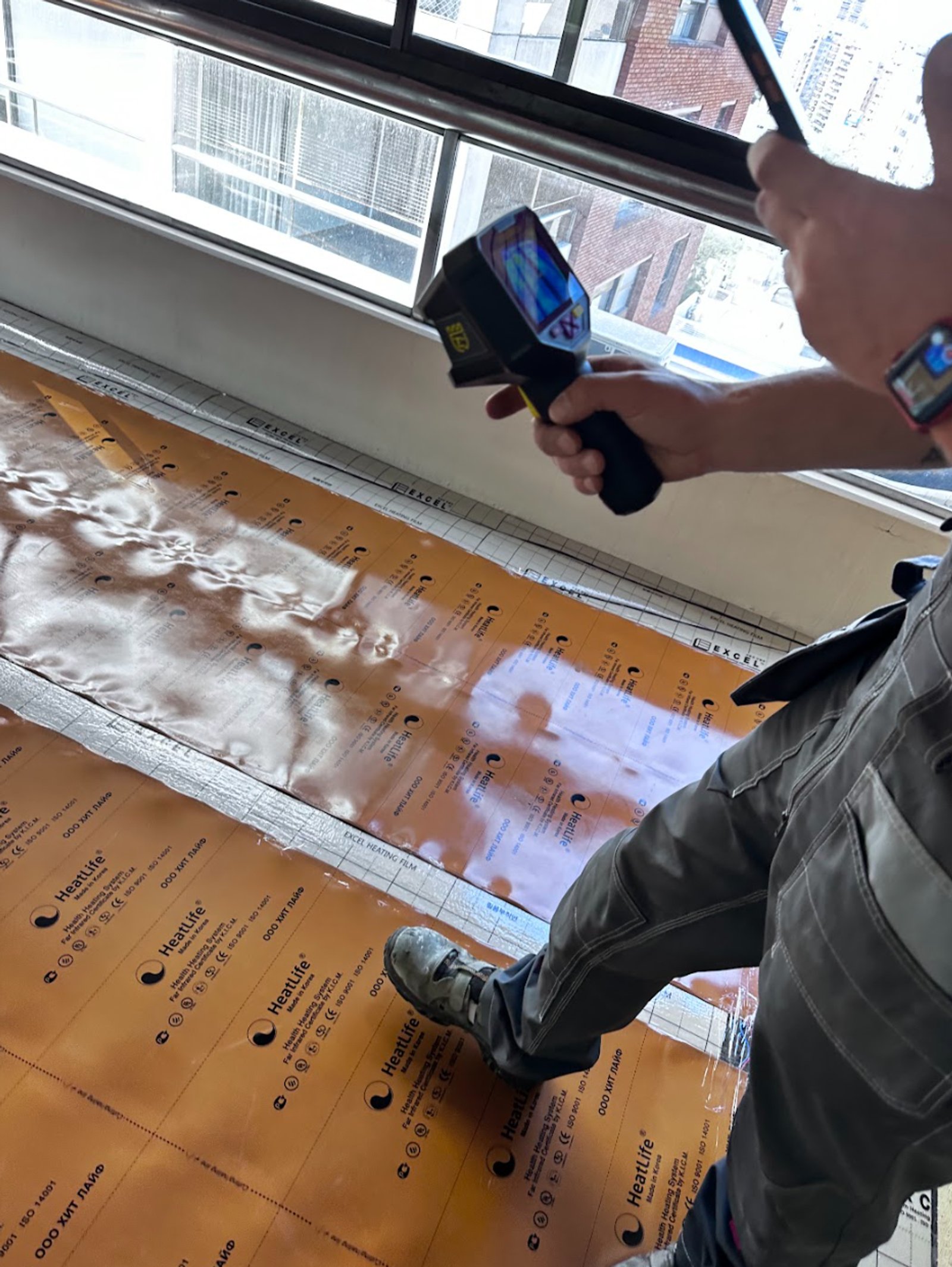 inspección con cámara térmica en obra — proyecto Balcón, por HEAT LIFE