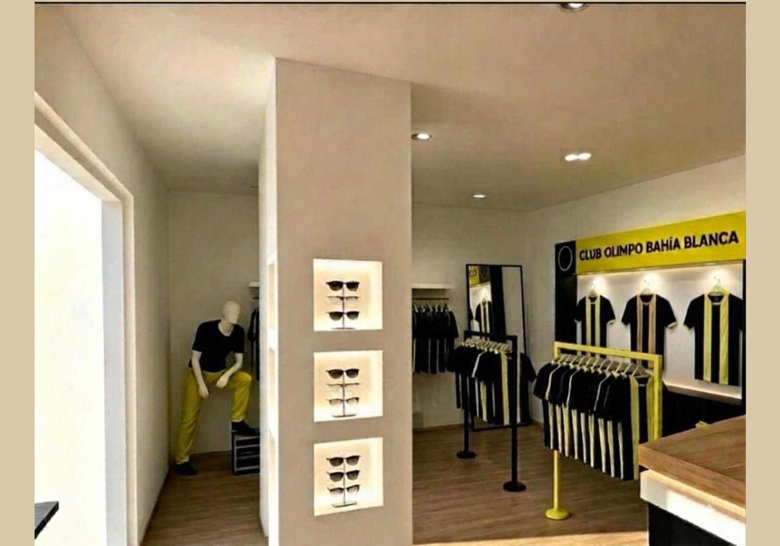 Local comercial moderno con maniquíes y exhibidores — proyecto Showroom Club Olimpo Bahía Blanca, por FA DISEÑO Y AMBIENTACION, en Bahía Blanca