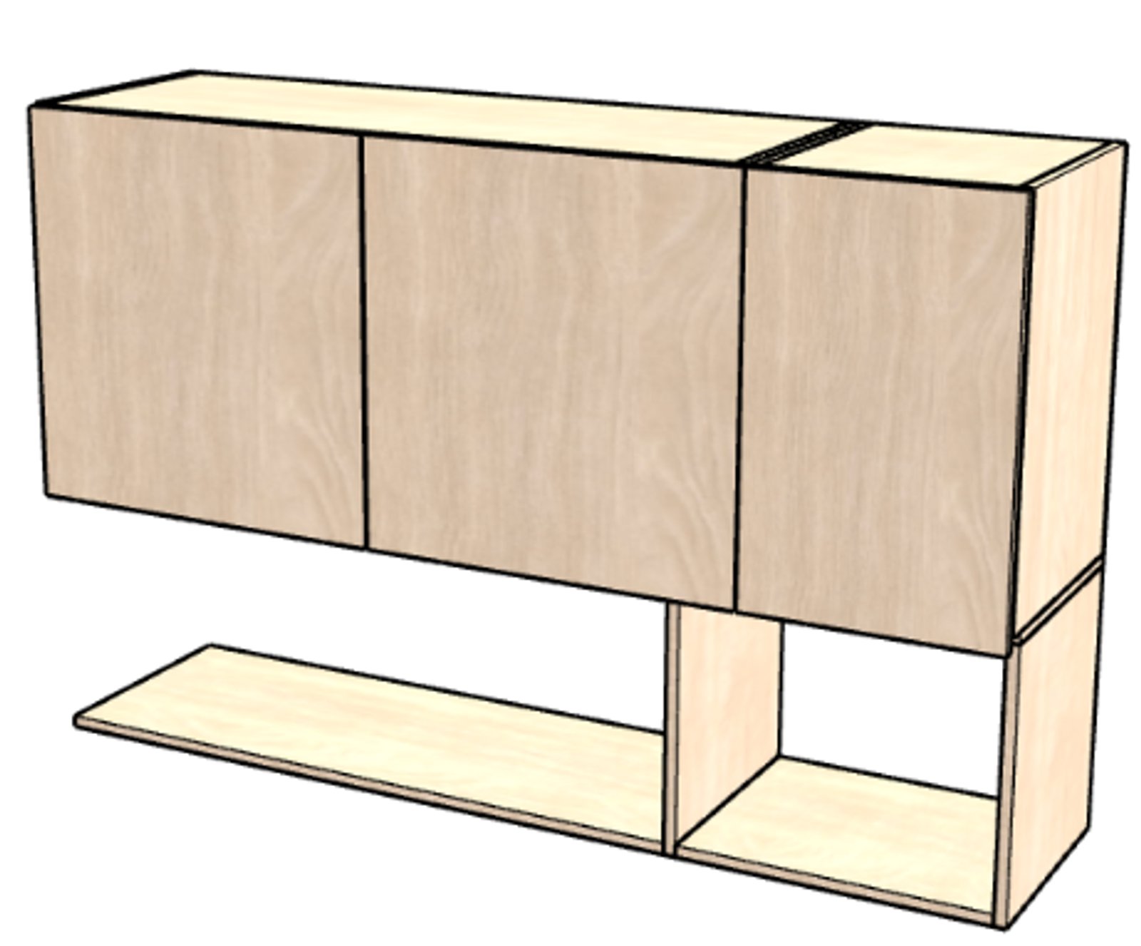 Muebles de madera natural integrados y estanterías abiertas — proyecto Proyecto NC, por D'Agostina , en Buenos Aires