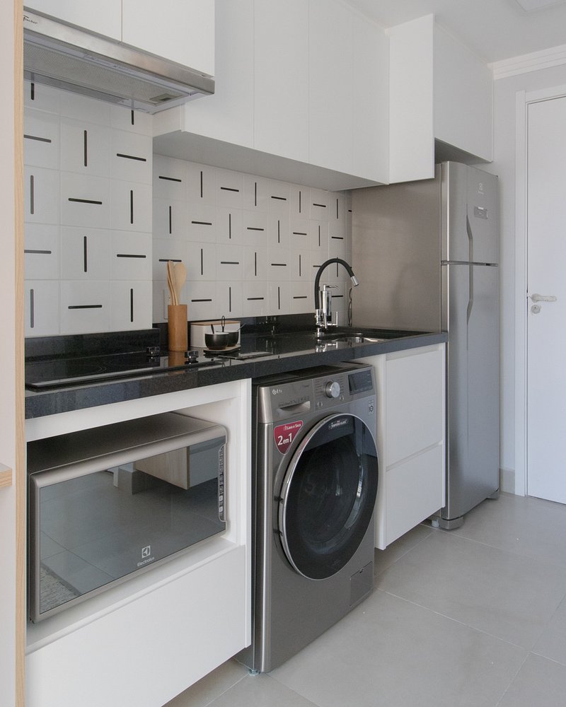 Conceito clean e cores neutras marcam apê de 29 m²