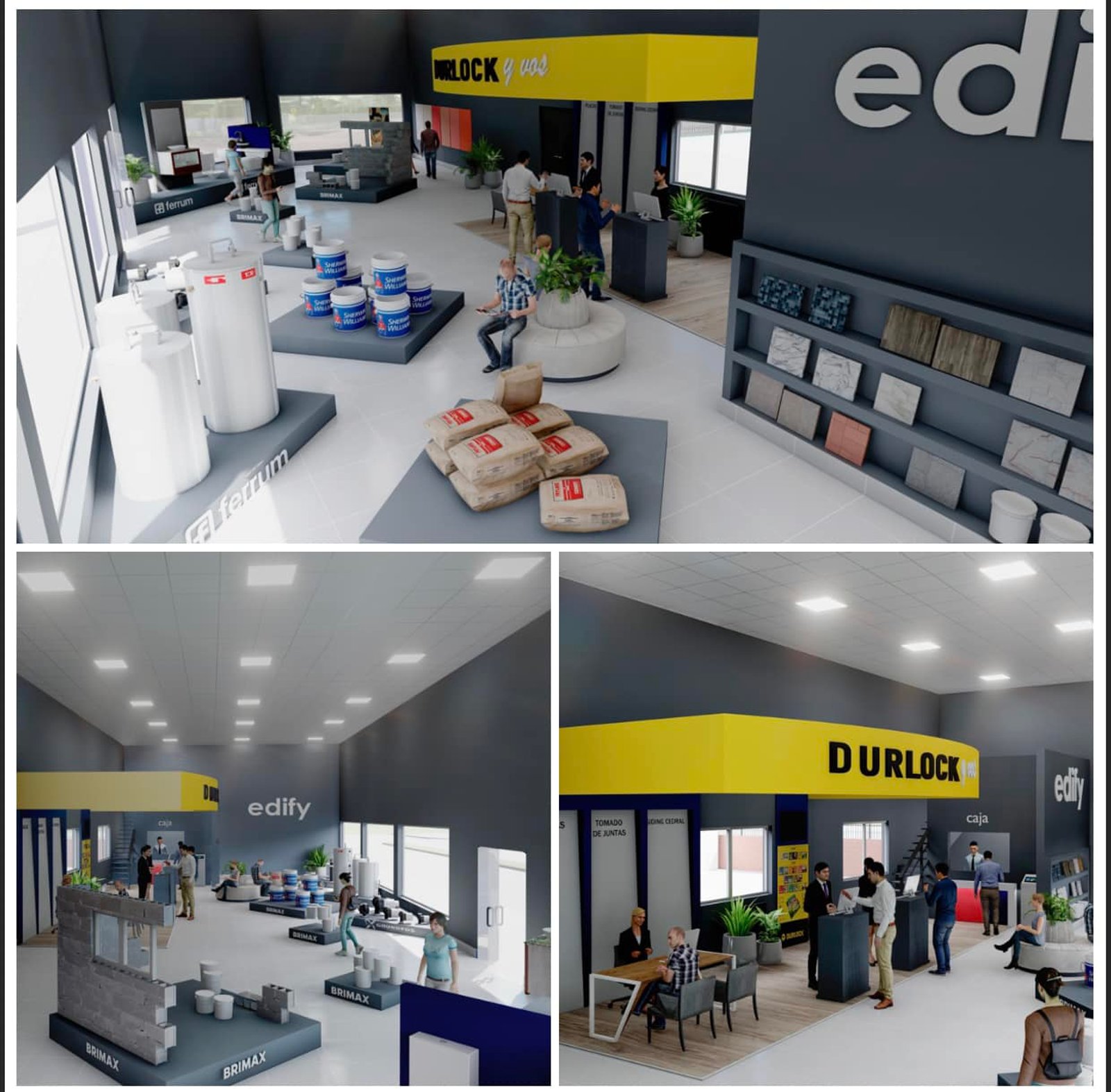 local comercial moderno con estanterías modulares — proyecto Edify Corrientes, Casa de Materiales de Construccion., por Arquitecto Gustavo Maidana, en Corrientes