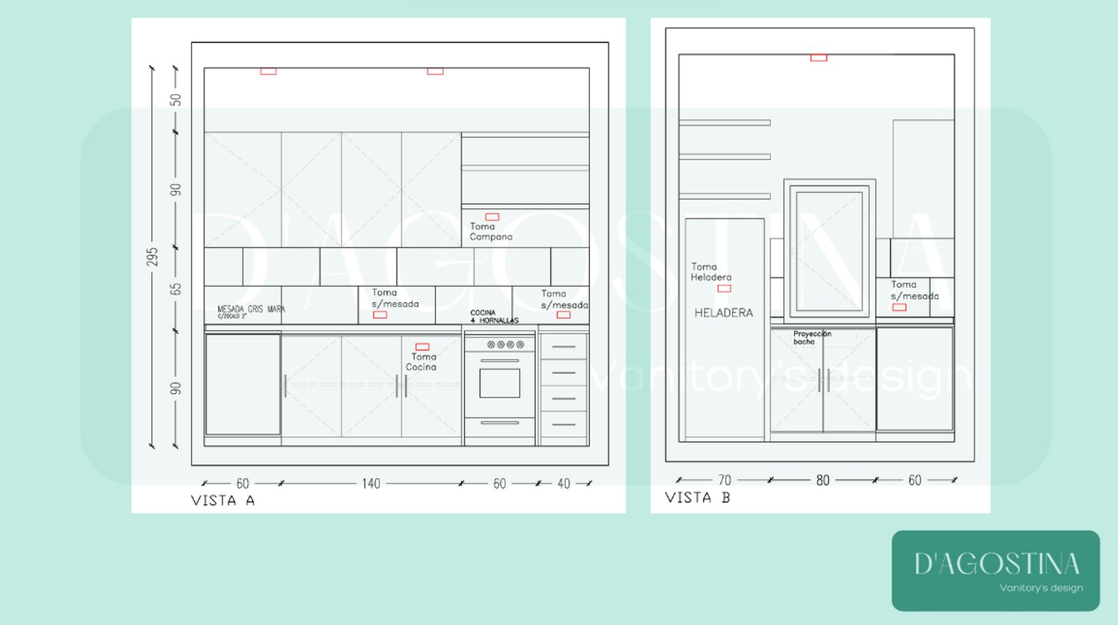 Cozinha moderna minimalista com armários de madeira e eletrodomésticos embutidos — projeto Proyecto BA, por D'Agostina, em Buenos Aires