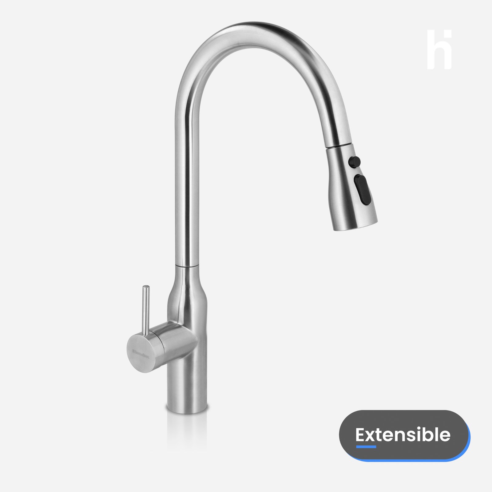 Torneira de cozinha extensível em aço escovado — projeto Callao Clasico, por homeinox, em C1024AAR