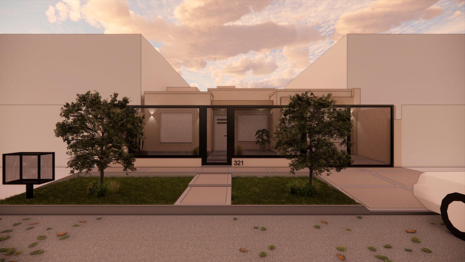 fachada moderna minimalista con grandes ventanales — proyecto FACHADA GM, por Todo con A, en Villa del Rosario