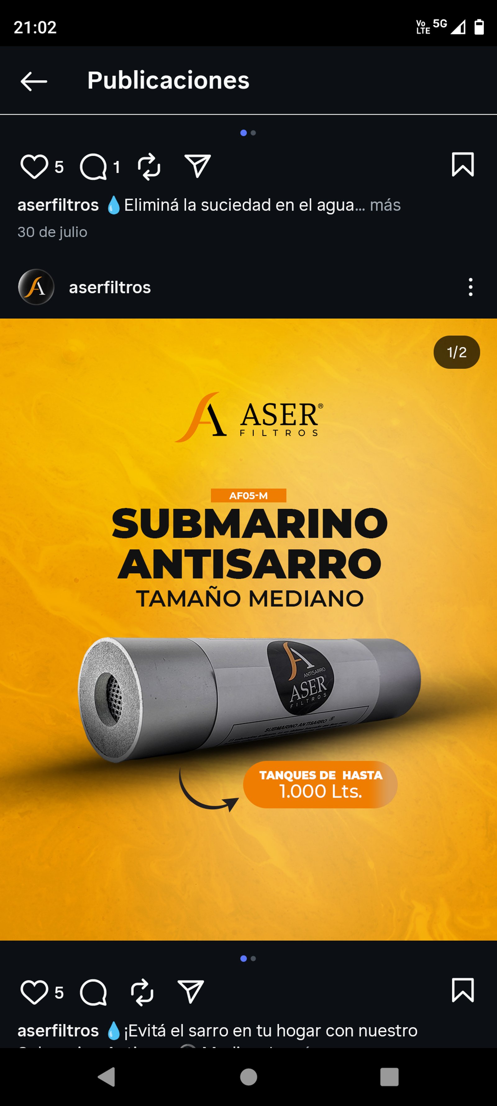 Filtro de agua submarino antisarro para tanques de hasta 1000 lts — proyecto Filtros Antisarro , por M&E Calefacción Alejandro Simón , en Mar del Plata