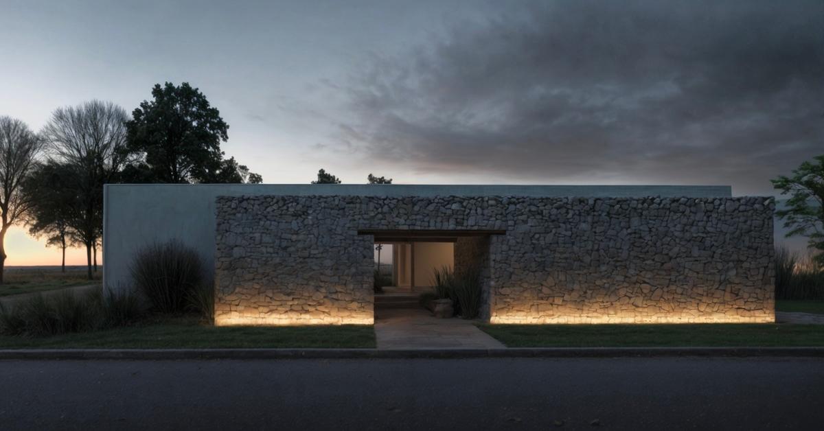 fachada moderna minimalista com iluminação linear — projeto VIVIENDA JOIE | El Retiro, por LGP ARQUITECTURA, em Buenos Aires