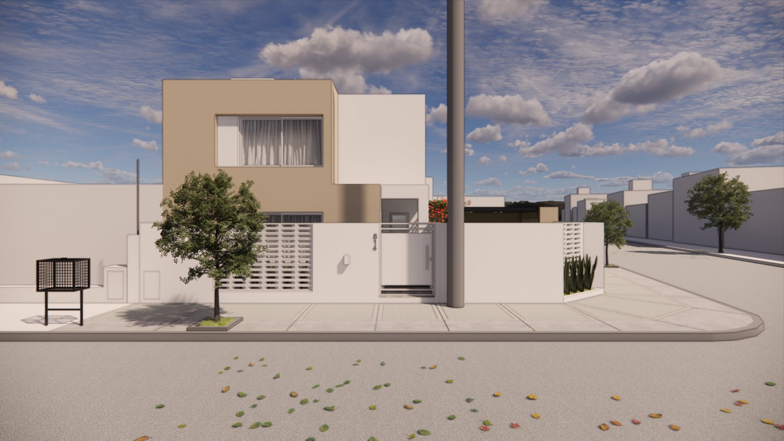 fachada moderna residencial con volúmenes geométricos y amplios ventanales — proyecto FACHADAS JS, por Todo con A, en X5125 Monte Cristo