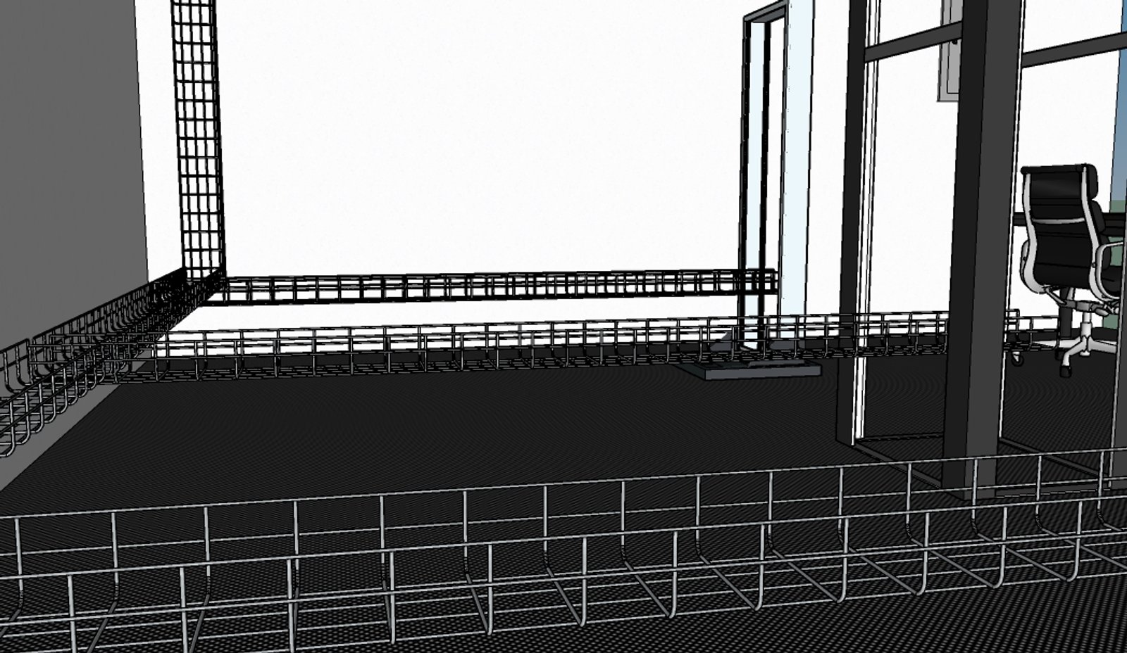 render de oficina industrial en construcción con luz natural — proyecto Montajes eléctricos en oficinas Comerciales , por Mantenimientos Comerciales Leon , en Buenos Aires