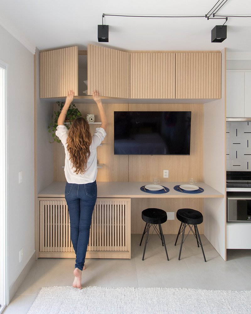 Conceito clean e cores neutras marcam apê de 29 m²