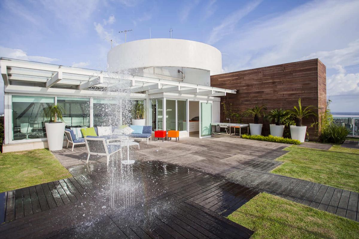 Jardim com cor predominante Bege do Projeto Cobertura LS por Patrícia Marinho Arquitetura 
